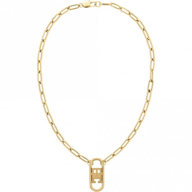 Ladies' Gold Plated TH Monogram Necklace