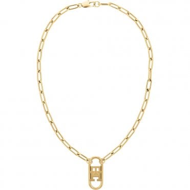 Ladies' Gold Plated TH Monogram Necklace