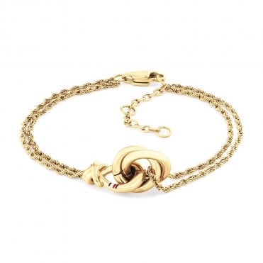 Ladies' Nautical Rope Gold Tone Bracelet 