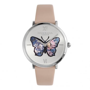 Ladies' Pink Leather Butterly Signature Watch