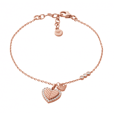 Ladies' Rose Gold Plated Heart Bracelet 