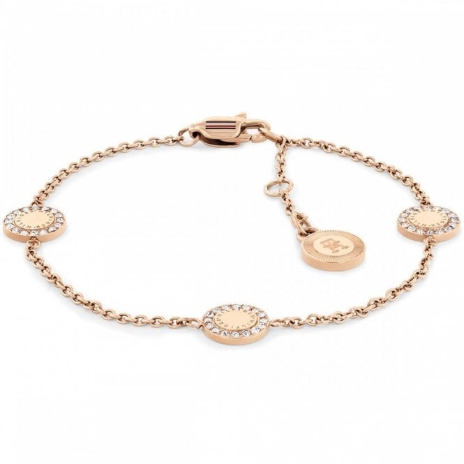 Ladies' Rose Gold Plated Mini Crystals Circles Bracelet