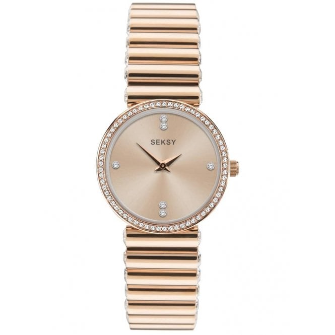 Ladies' Seksy Edge Rose Gold Plated Swarovski Crystal Watch 40046