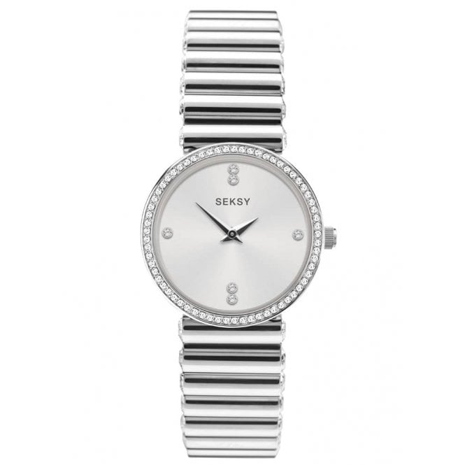 Ladies' Seksy Edge Stainless Steel Swarovski Crystal Watch 40044