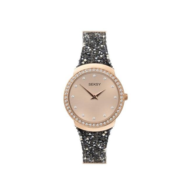 Ladies' Seksy Rocks Black Swarovski Crystal Watch 40041