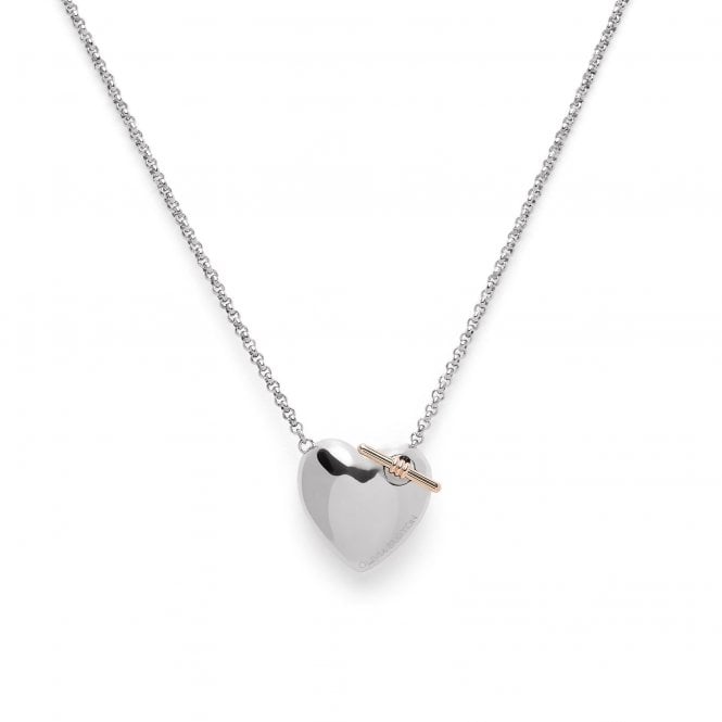 Ladies' Silver Knot Heart Necklace