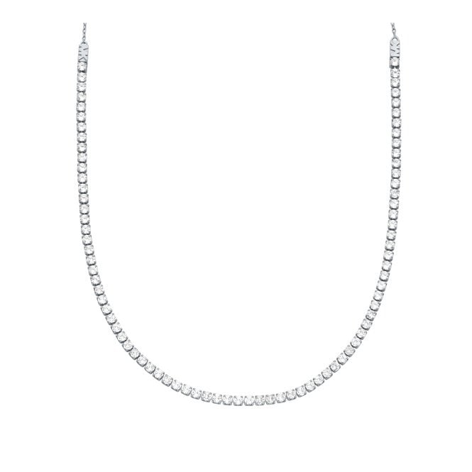 Ladies' Silver Tone Brilliance Tennis Necklace