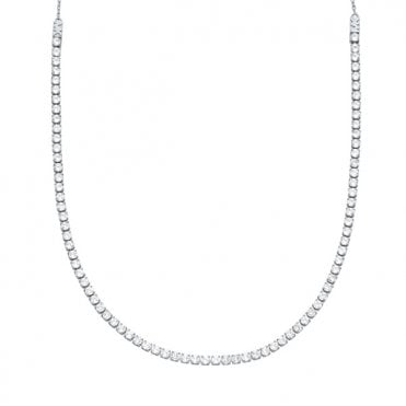 Ladies' Silver Tone Brilliance Tennis Necklace