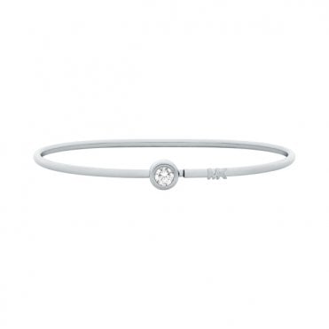 Ladies' Silver Tone Cubic Brilliance Bangle
