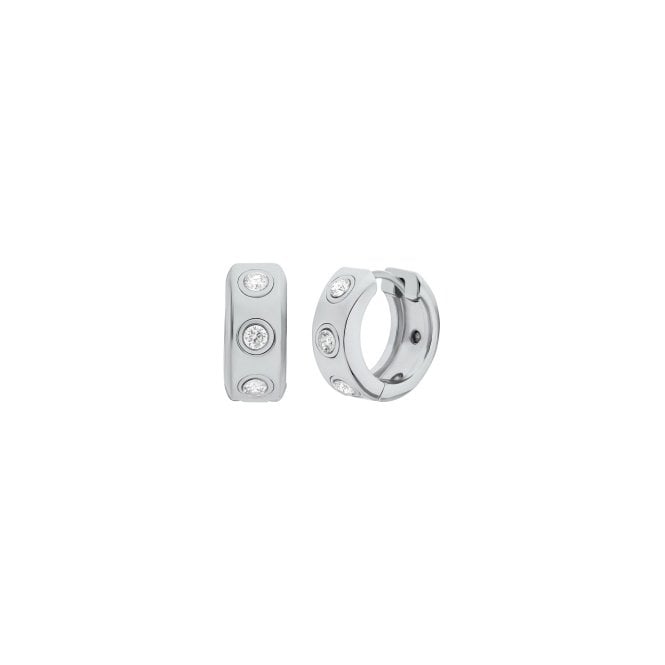 Ladies' Silver Tone Cubic Brilliance Earrings
