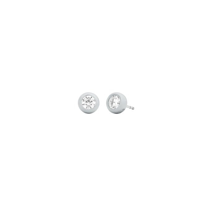 Ladies' Silver Tone Cubic Brilliance Earrings