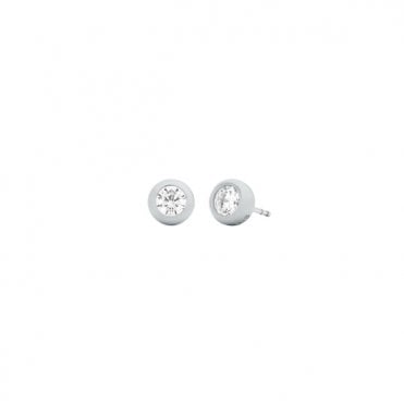 Ladies' Silver Tone Cubic Brilliance Earrings