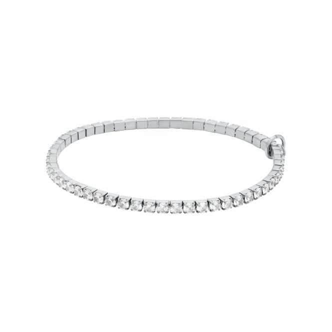 Ladies' Silver Tone Cubic Brilliance Tennis Bracelet