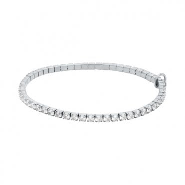 Ladies' Silver Tone Cubic Brilliance Tennis Bracelet