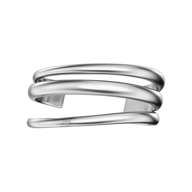 Ladies' Silver Tone Twist Glow Bangle