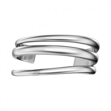 Ladies' Silver Tone Twist Glow Bangle
