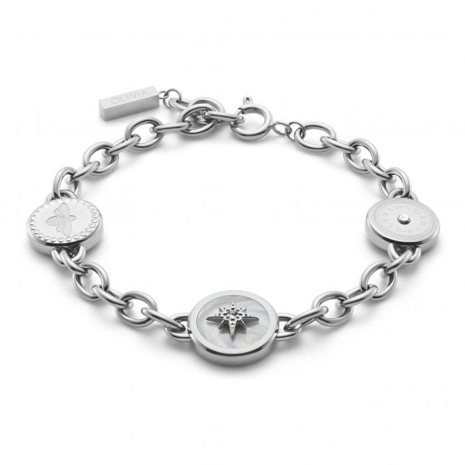 Ladies' Stainless Steel Bee & North Star Bracelet