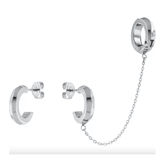 Ladies' Stainless Steel Faceted Heart Earrings