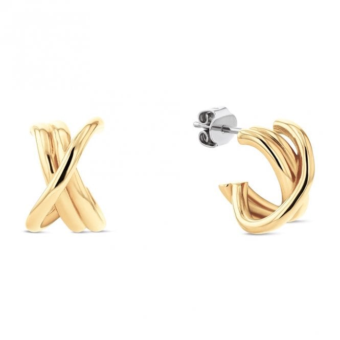Ladies' Stainless Steel Gold Plated Knot Earrings 