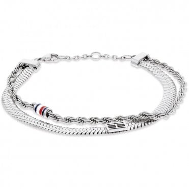 Ladies' Stainless Steel Layered Bracelet
