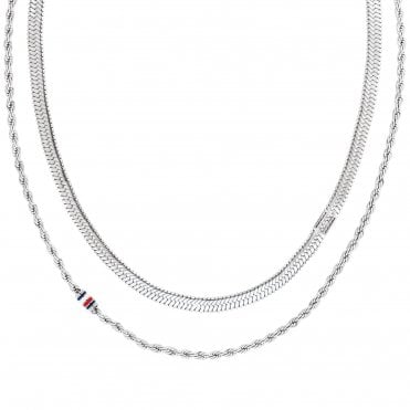 Ladies' Stainless Steel Layered Set Necklace