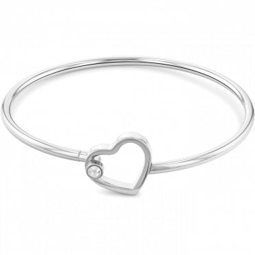 Ladies' Stainless Steel Minimal Hearts Bangle