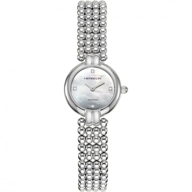 Ladies' Stainless Steel Pearls Mini Diamond Set Watch