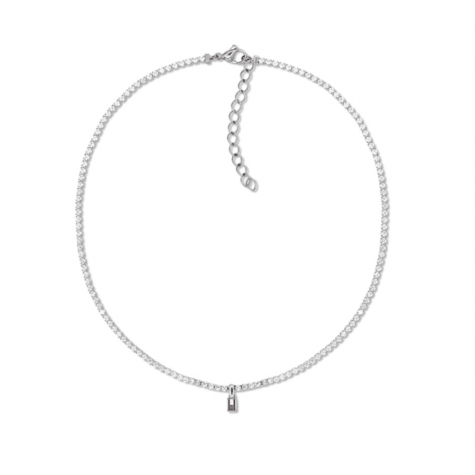 Ladies' Stainless Steel TH Tennis Necklace