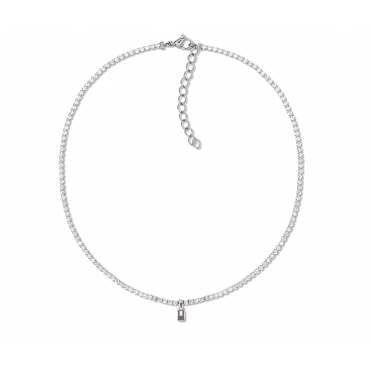 Ladies' Stainless Steel TH Tennis Necklace
