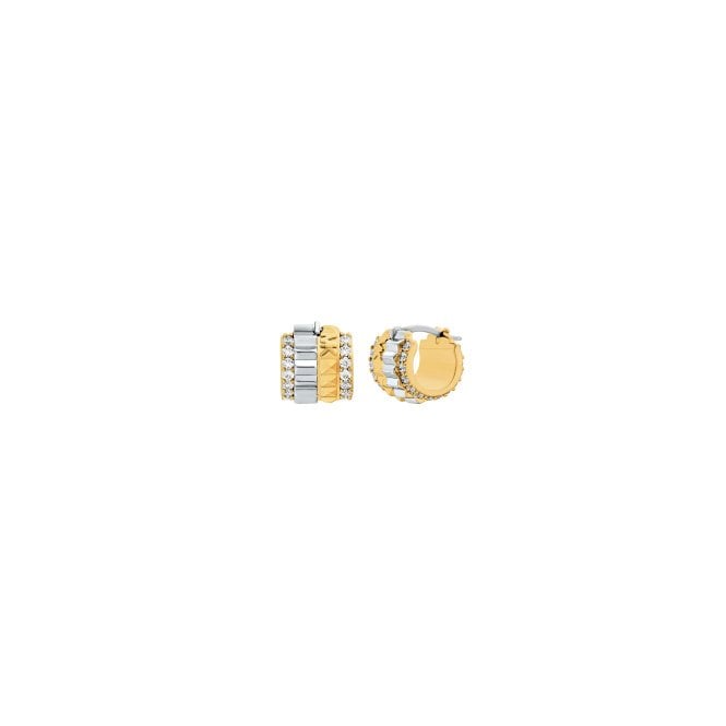 Ladies' Two Tone Cubic Lexington Earrings