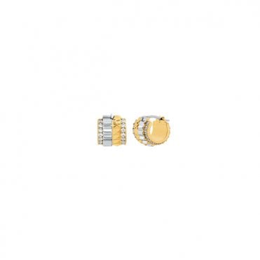 Ladies' Two Tone Cubic Lexington Earrings