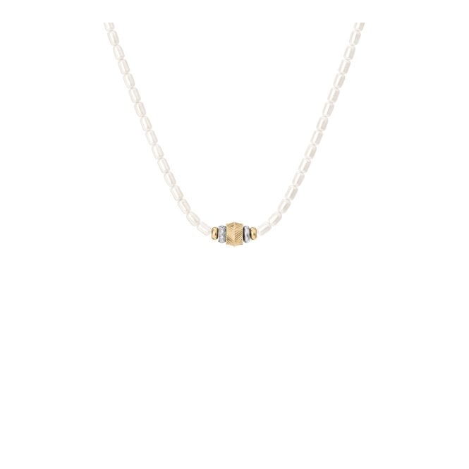 Ladies' White Acrylic Pearl Harlow Necklace 