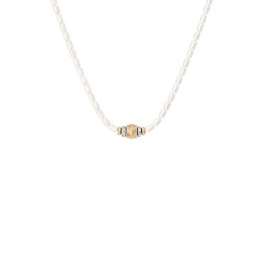 Ladies' White Acrylic Pearl Harlow Necklace 