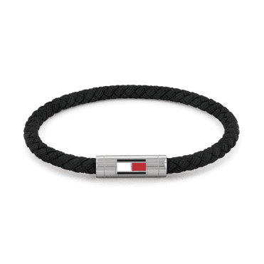 Men's Black Fabric Barrel Bracelet