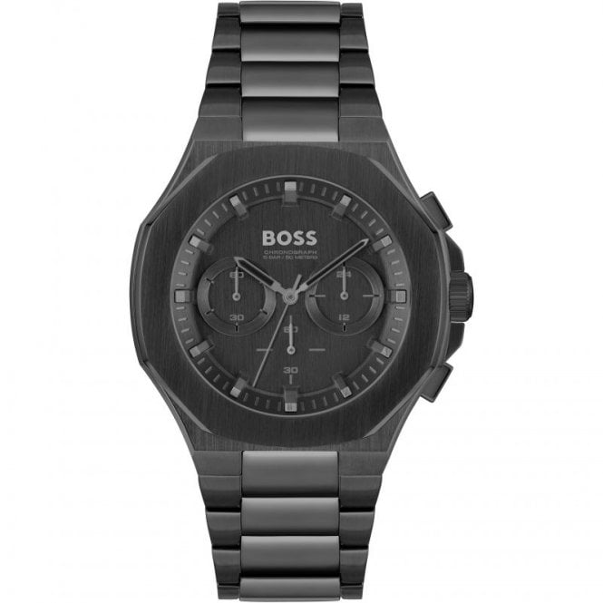 Men's Black Ion Plated Chronograph Taper Watch