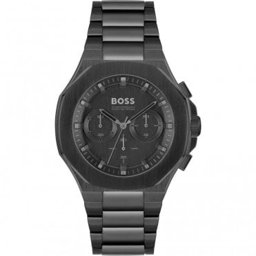 Men's Black Ion Plated Chronograph Taper Watch