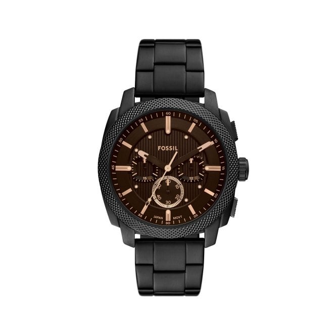Men's Black Ion Plated Machine Chronograph Watch