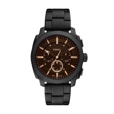 Men's Black Ion Plated Machine Chronograph Watch