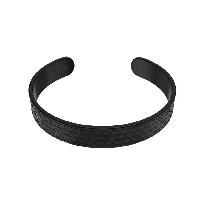 Men's Black Ion Plated Outline Bangle