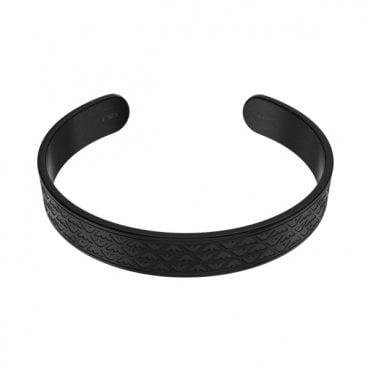 Men's Black Ion Plated Outline Bangle