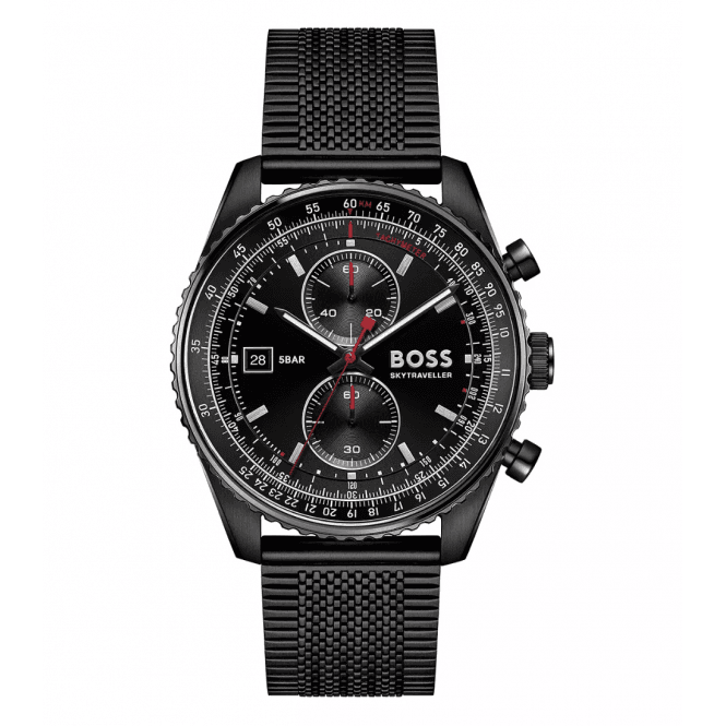 Men's Black Ion Plated Sky Traveller Pro Watch