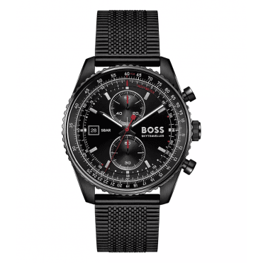 Men's Black Ion Plated Sky Traveller Pro Watch
