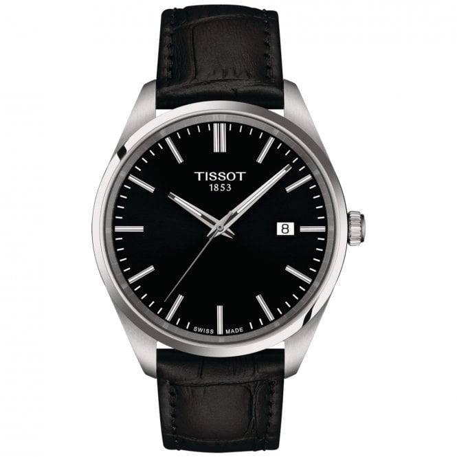 Men's Black Leather 40mm PR100 Watch