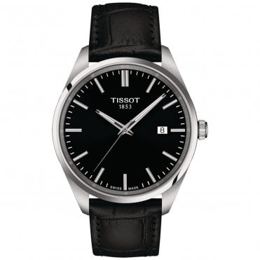Men's Black Leather 40mm PR100 Watch