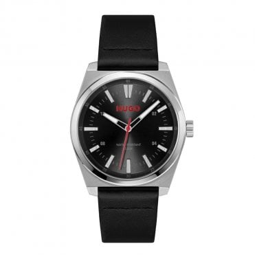 Men's Black Leather Ark Watch
