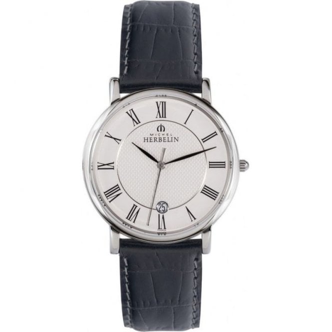 Men's Black Leather Classique Watch 