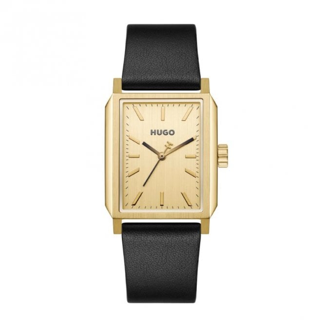 Men's Black Leather Steeze Watch