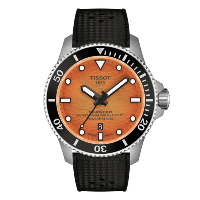 Men's Black Rubber 46mm Seastar 2000 Powermatic 80 Watch