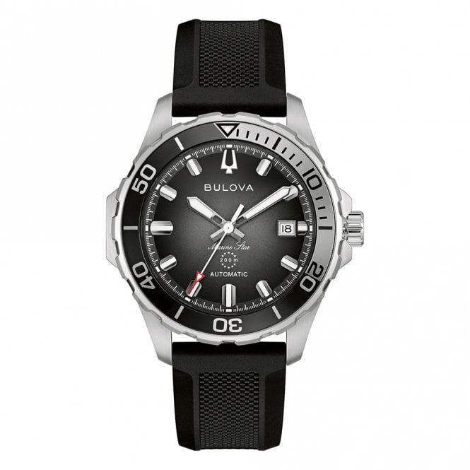 Men's Black Rubber Automatic Marine Star Watch