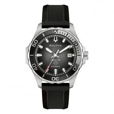 Men's Black Rubber Automatic Marine Star Watch